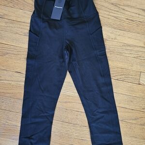 Fabletics High Waisted Crop Black Leggings NWT